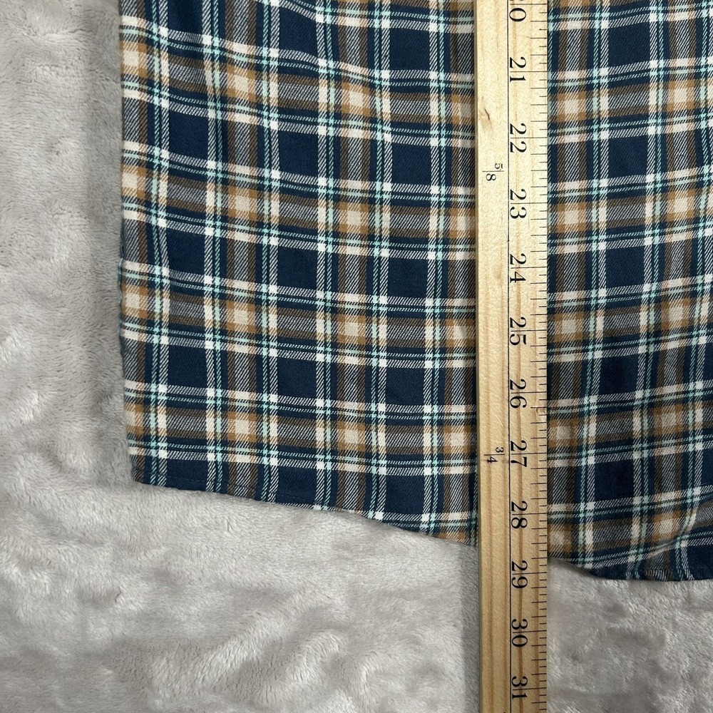 Patagonia Fjord Flannel Shirt Mens L Plaid Brown Blue Long Sleeve Organic 42410 - Picture 15 of 16